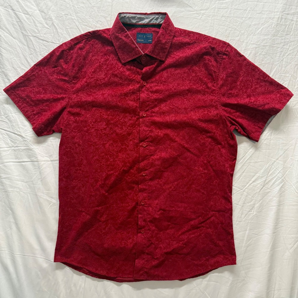 Day & Age Mens Floral Button Down Short Sleeve Shirt - XLARGE